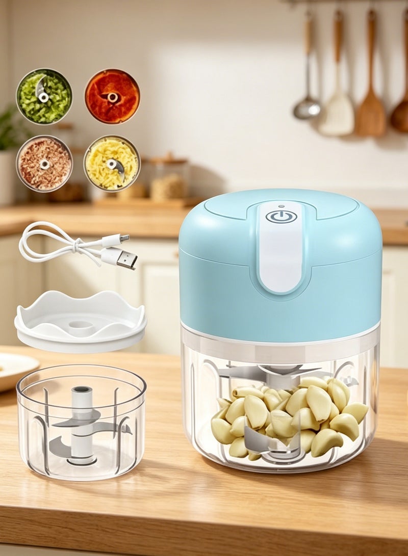 Arabest Electric Garlic Chopper,Cordless Mini Chopper with USB Rechargeable,304 Stainless Steel Blade,250ml Portable Electric Mini Food Chopper for Garlic,Ginger,Onion,Meat - Image 1