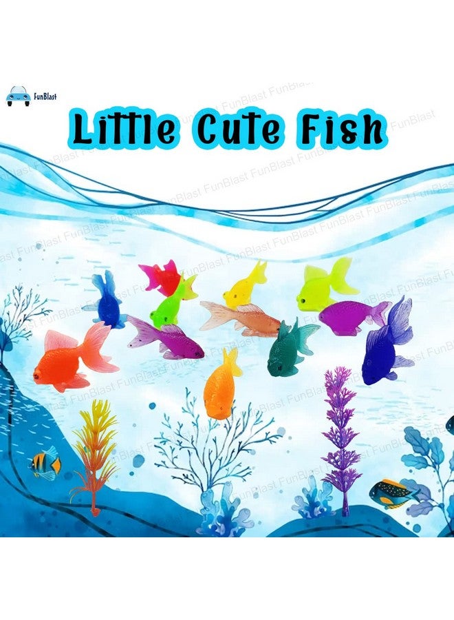 FunBlast Little Cute Fish Toys - Pack of 12 Pcs Aquatic Sea Animal Toy for Kids, Sea Marine Animal Figure Playing Set for Kids, Sea Creatures Action Toys for 3+ Years Old Kids, Boys, Girls - Image 3