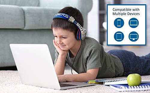 eKids Avengers Headphones for Kids, Wired Headphones for School, Home or Travel, Tangle Free Stereo Earphones with Volume Control, 3.5mm Jack, For Fans of Avengers Merchandise - Image 3