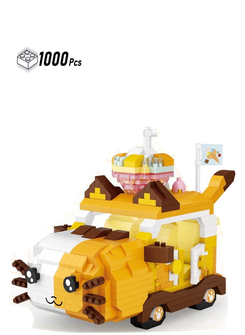 1000pcs Kitten Car Model Set Building Blocks Creative Diy Simulation Collection Building Assembly Toys Children Gift Home Furnishings - Image 1