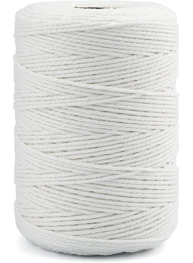 The Bros 200M (218 Yard) 12-Ply Cotton Twine String,Cooking Kitchen Twine String Craft String Baker Twine for Tying Homemade Meat,Making Sausage,DIY Craft and Gardening Applications (Natural White)  - Image 1