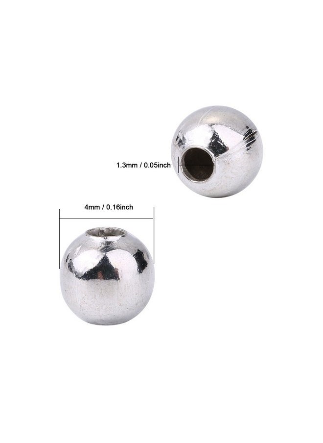 Pangda 1000 Pack 4 Mm Metal Spacer Beads Metallic Plated Round Beads Tiny Smooth Beads For Necklaces Bracelets And Jewelry Making (Silver)  - Image 4