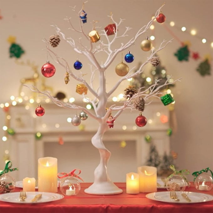 Tree Centerpieces for Weddings 30in Decorative Ornament Display Tree for Tables Tree Branches for Decoration White Artificial Manzanita Tree Centerpiece for Christmas Birthday Party Decor
