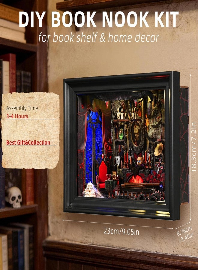 ETKVR Book Nook Kit, Picture Frame Booknook, Wall Mounted Miniature Dollhouse Kit, DIY 3D Wooden Puzzle for Home Bookshelf Decoration - Vampire - Image 2