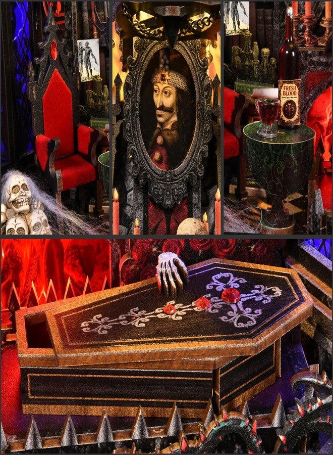 ETKVR Book Nook Kit, Picture Frame Booknook, Wall Mounted Miniature Dollhouse Kit, DIY 3D Wooden Puzzle for Home Bookshelf Decoration - Vampire - Image 4
