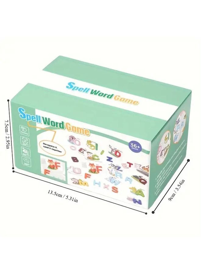 DC Spelling Word 26pcs Alphabet Flash Cards Educational Wooden Puzzles For Kids - Image 3