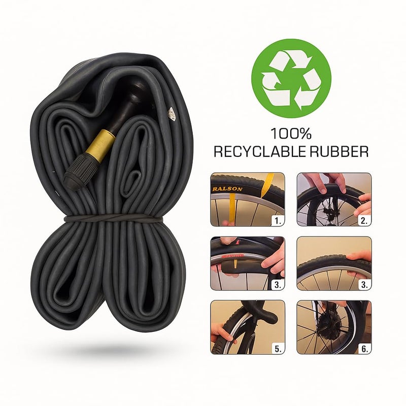 RALSON 24 Inch Bicycle Inner Tube (24x1.50–24x2.125) Fits 40-507/47-507/50-507/54-507/57-507 | 48mm AV Schrader Valve | Butyl Rubber Tube for Kids Bike, BMX, Mountain, Cruiser - Image 3