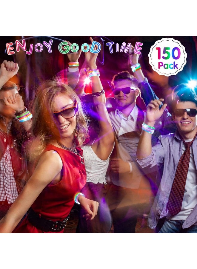 Junkin 150 Pieces Glow Sticks Bracelets Glow In The Dark Bracelets 6 Colors Led Bracelets Flashing Light Up Bracelet Set Neon Party Favors For Rave Concerts Carnival Bachelorette Wedding Birthday Party - Image 5