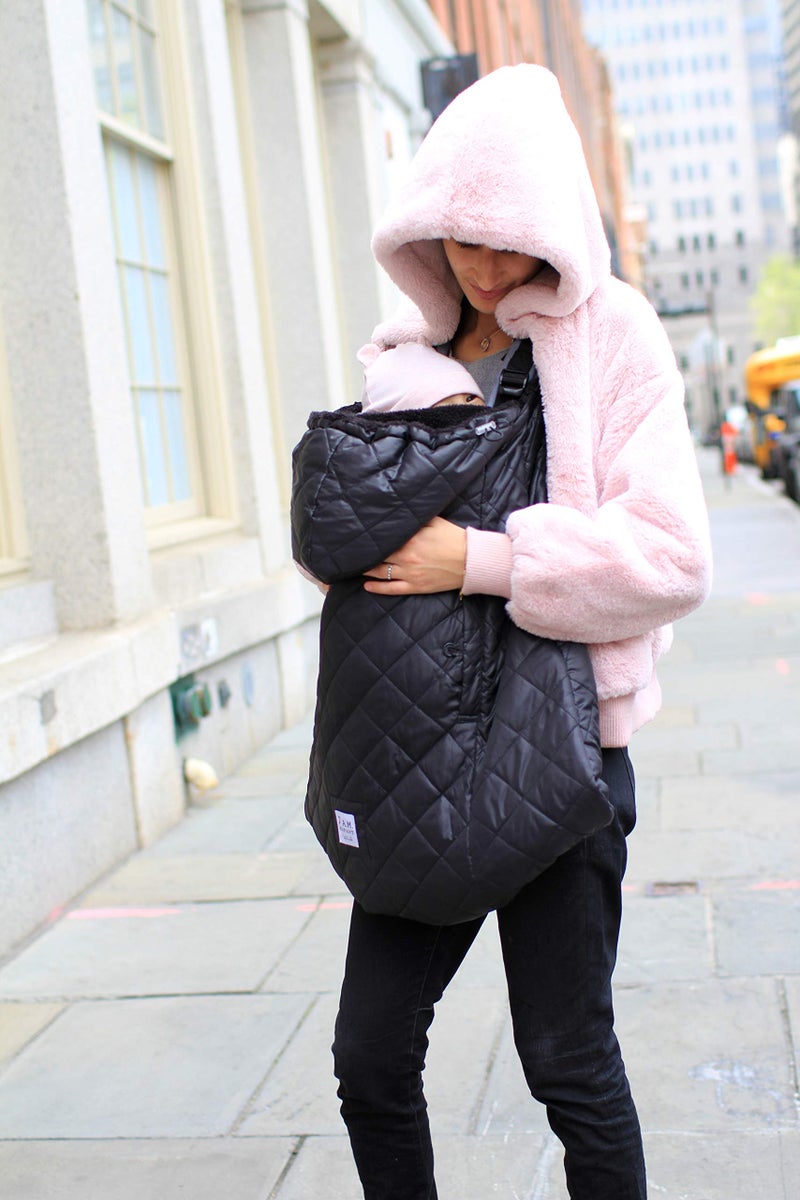 7 A.M. 7AM Enfant Baby Carrier Cover - K-Poncho Universal Fit Winter Ultra Soft Plush Lining, Water Repellent Bunting Bag with Adjustable Hood, Multifunctional Stroller & Car Seat Blanket Cover | (0-3T) - Image 5