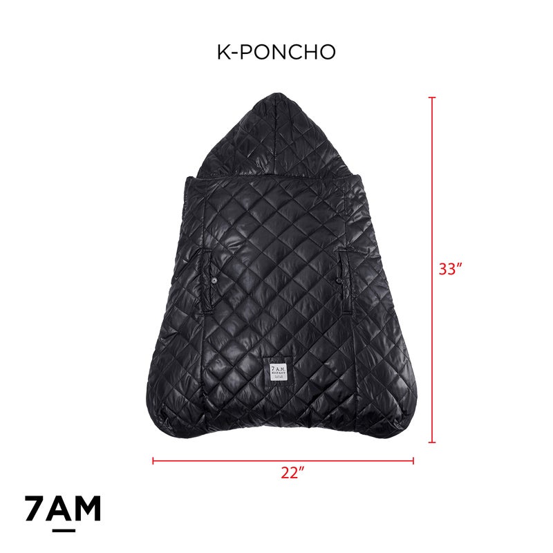 7 A.M. 7AM Enfant Baby Carrier Cover - K-Poncho Universal Fit Winter Ultra Soft Plush Lining, Water Repellent Bunting Bag with Adjustable Hood, Multifunctional Stroller & Car Seat Blanket Cover | (0-3T) - Image 4