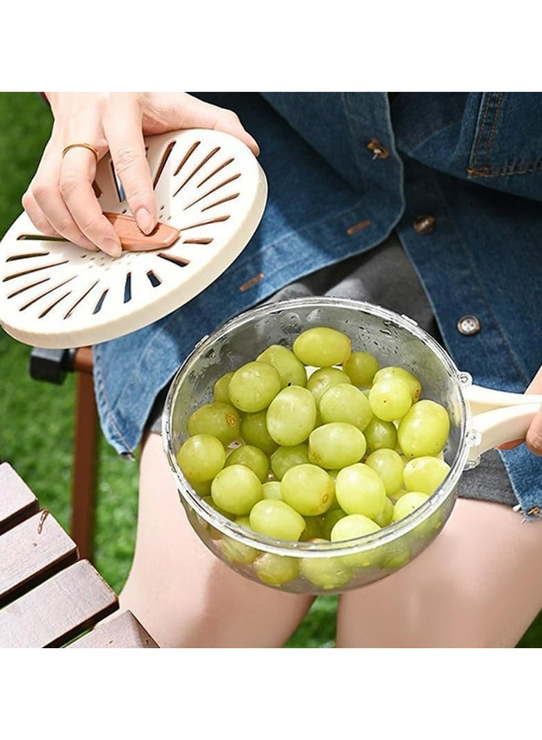 أوزيغالور مصفاة قابلة للطي مع غطاء قابل للقفل - وعاء تصفية خالي من BPA للمطبخ (بني) - Image 3