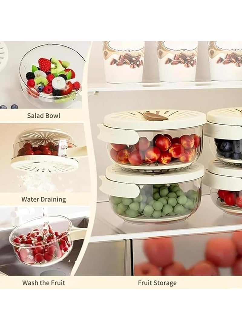 أوزيغالور مصفاة قابلة للطي مع غطاء قابل للقفل - وعاء تصفية خالي من BPA للمطبخ (بني) - Image 4