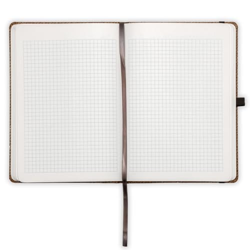 COMMA Abaca – A5 Size – Checks Hard Bound Notebook with Pen & Elastic Band Closure – 192 Pages – 80gsm Natural Shade Paper – Textured Cover Material – (Green) - Image 3