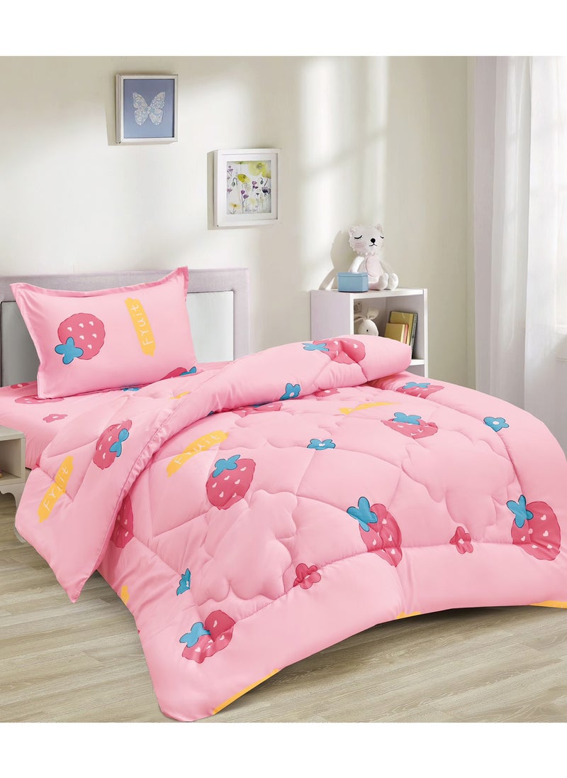 Ming Li - 3-Piece kids Medium Filling Comforter set Reversible Bed Set Single Size 170x220 cm for Boys & Girls - Image 1