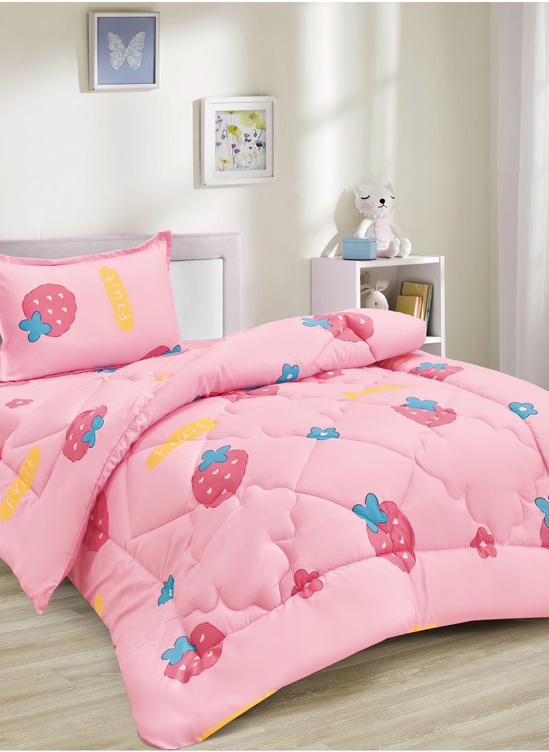 Ming Li - 3-Piece kids Medium Filling Comforter set Reversible Bed Set Single Size 170x220 cm for Boys & Girls - Image 1