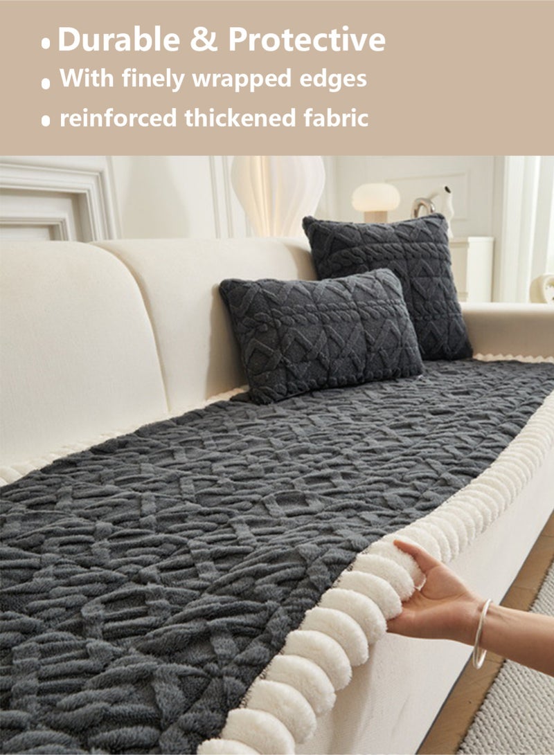 EzzySo Sofa Cover 3 Seats Sofa Slipcover 70 x 180 CM Family Friendly Couch Cover Protector Sofa Slipcover for Pets Humans Living Room Bedroom Office Decor Grey - Image 3