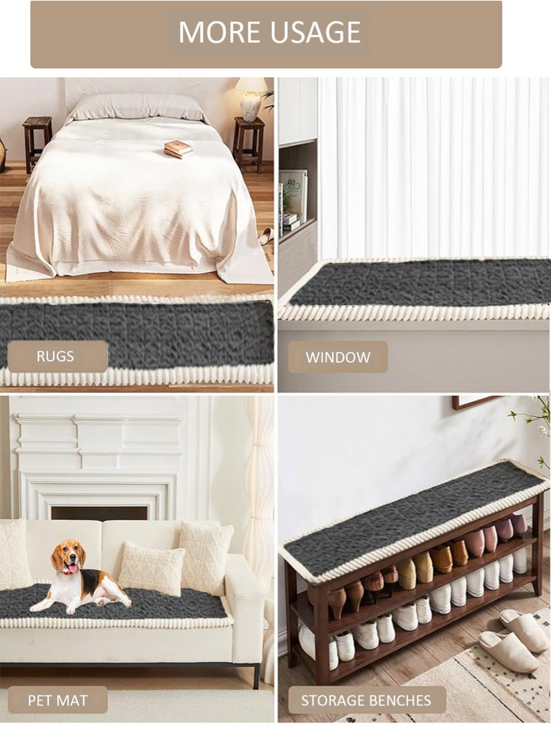 EzzySo Sofa Cover 3 Seats Sofa Slipcover 70 x 180 CM Family Friendly Couch Cover Protector Sofa Slipcover for Pets Humans Living Room Bedroom Office Decor Grey - Image 4