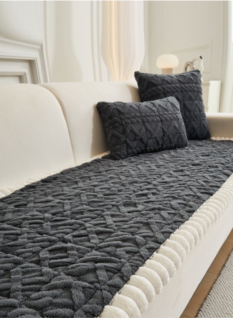 EzzySo Sofa Cover 3 Seats Sofa Slipcover 70 x 180 CM Family Friendly Couch Cover Protector Sofa Slipcover for Pets Humans Living Room Bedroom Office Decor Grey - Image 1