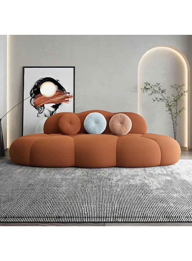 Comfynest Contemporary Stationary Living Room Armless Standard Cushions Sofa 210 X 95 X 73 Cm Orange - Image 1