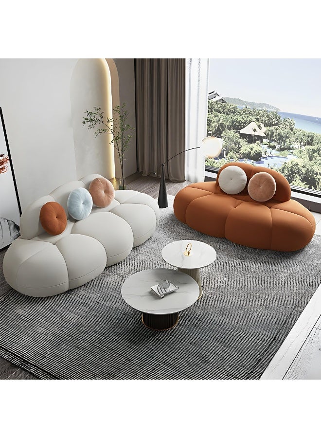 Comfynest Contemporary Stationary Living Room Armless Standard Cushions Sofa 210 X 95 X 73 Cm Orange - Image 3