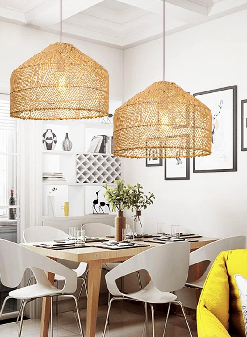Living Set of 2 Rattan Lighting Hanging Lamp For Home - Image 3