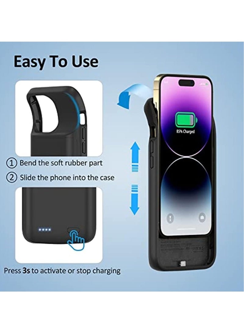 Battery Case Cover Rechargeable Extended Power Bank Wireless for iPhone 15/15 Plus/15 Pro/15 Pro Max - Image 2