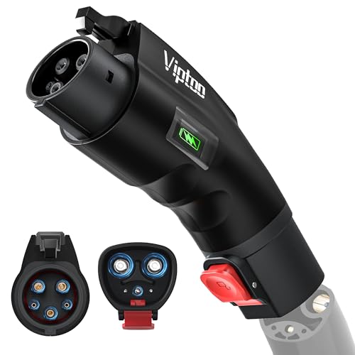 VIPTOO Tesla to J1772 Adapter 60A 250V AC NACS EV Charging Connector with Charging Status Display for Tesla WallDestinationMobile Charger Fast Safe Charging Black - Image 1