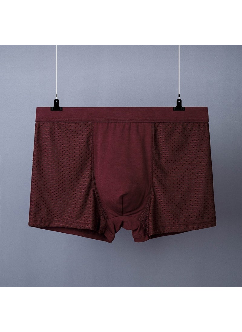 Generic Modal Mens Boxer Briefs Breathable Mesh Thin Underwear Coffee  - Image 1