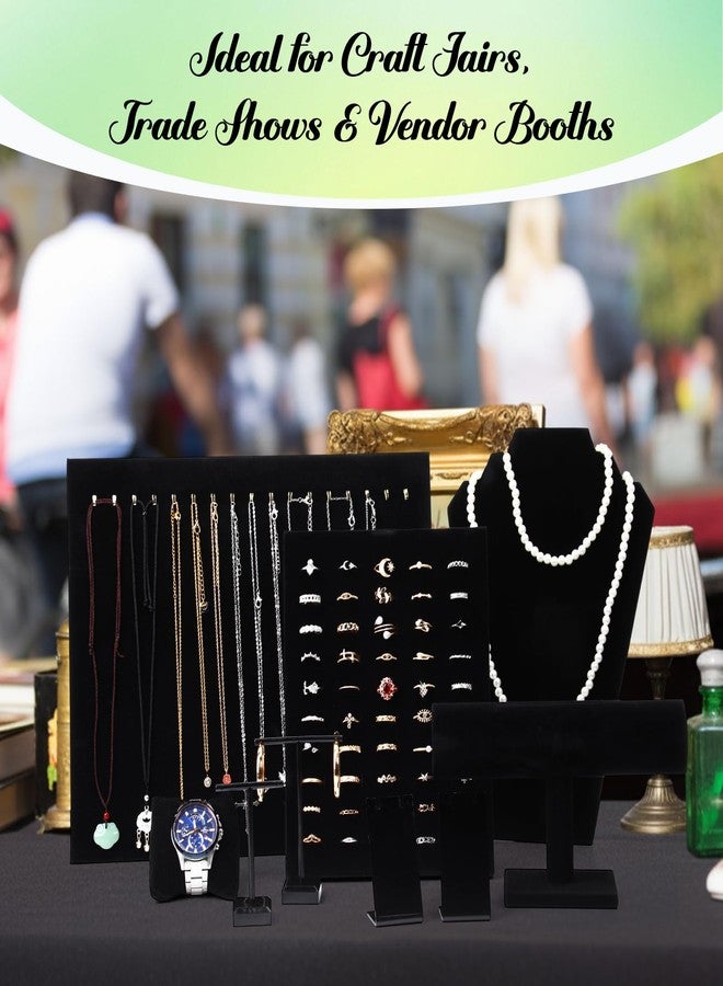 Quelay 33 Pcs Velvet Jewelry Display Set for Selling and Show Necklace Jewelry Display Stand Holder for Bracelet Ring Bust, Wrist Watch, Earring T-stand Vendors Craft Showcase Organizer - Image 4