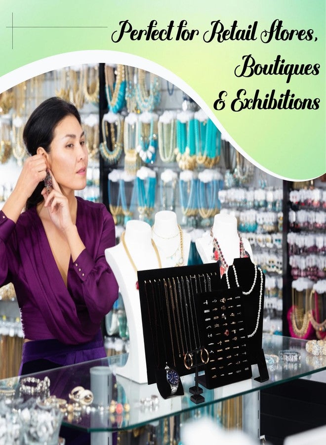 Quelay 33 Pcs Velvet Jewelry Display Set for Selling and Show Necklace Jewelry Display Stand Holder for Bracelet Ring Bust, Wrist Watch, Earring T-stand Vendors Craft Showcase Organizer - Image 3