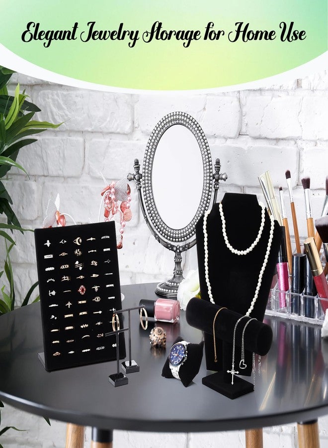Quelay 33 Pcs Velvet Jewelry Display Set for Selling and Show Necklace Jewelry Display Stand Holder for Bracelet Ring Bust, Wrist Watch, Earring T-stand Vendors Craft Showcase Organizer - Image 5