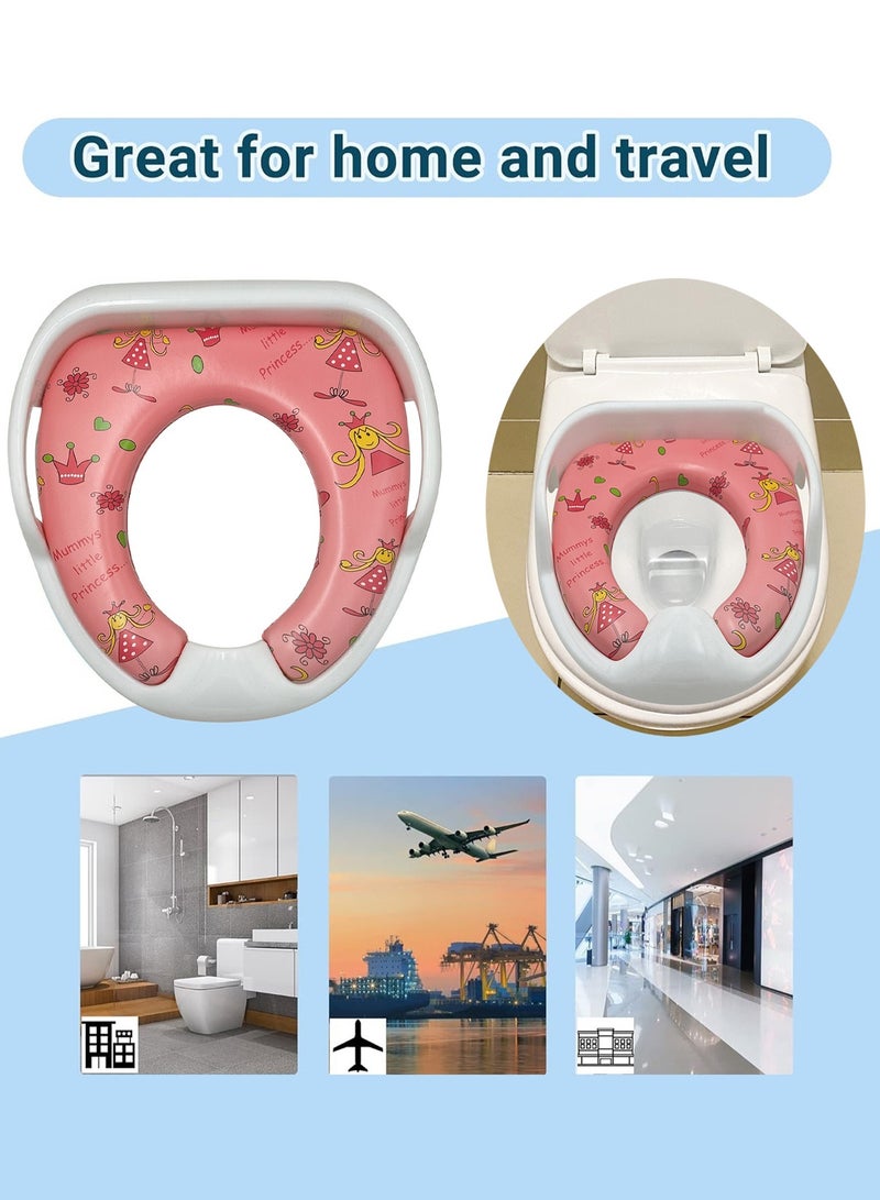 RENOVO RENOVO Portable Baby Potty Seat for Kids 1-3 Years Cushioned Potty Training Non-Slip Potty Sitting Ring with Handles Fits Round & Oval Western Toilet  - Image 3