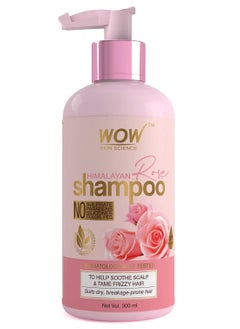 WOW Skin Science Himalayan Rose Shampoo with Rose Hydrosol, Coconut Oil, Almond Oil & Argan Oil - For Volumnising Hair, Anti Smelly Scalp - No Parabens, Sulphate, Silicones, Color & PEG - 300mL 
