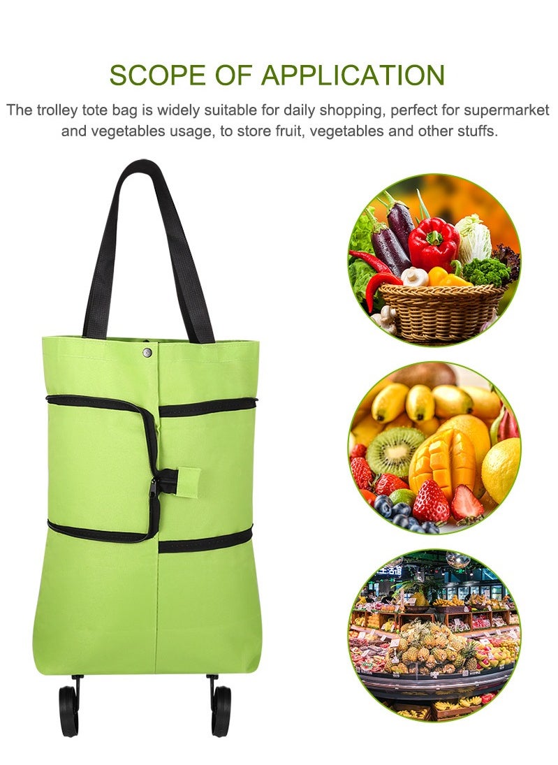 Collapsible Reusable Foldable Trolley Grocery Shopping Tote Bag