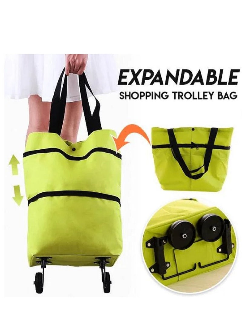 Collapsible Reusable Foldable Trolley Grocery Shopping Tote Bag