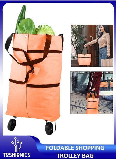 Collapsible Reusable Foldable Trolley Grocery Shopping Tote Bag