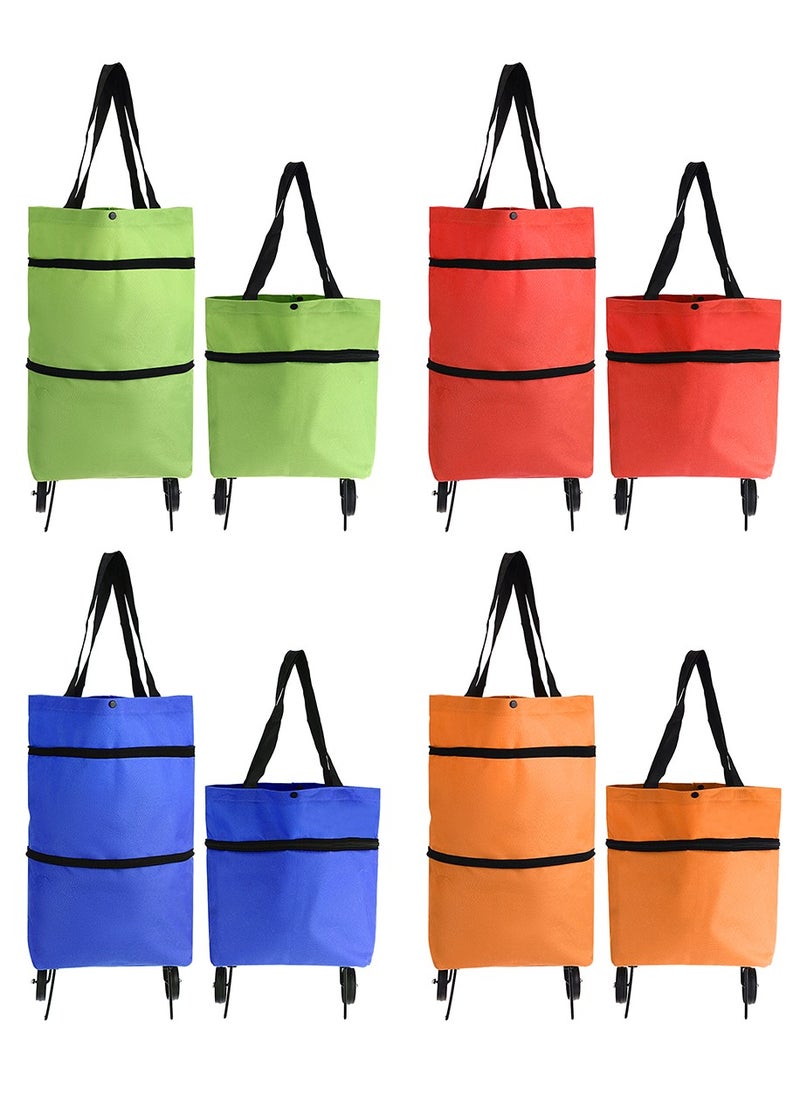 Collapsible Reusable Foldable Trolley Grocery Shopping Tote Bag