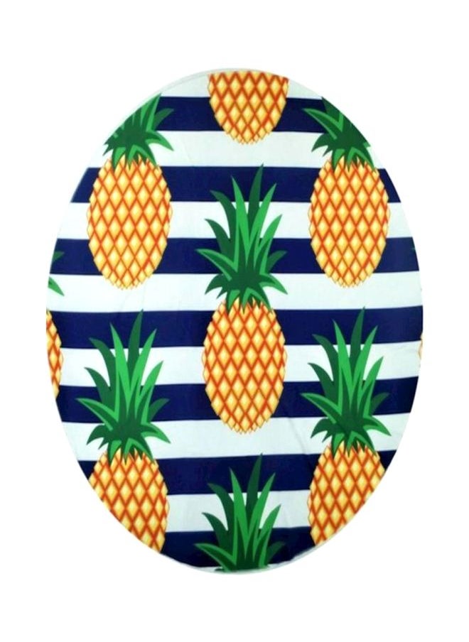 Loquat Round Cloak Print Beach Mat Summer Round Beach Towel Blue/Yellow/Green 