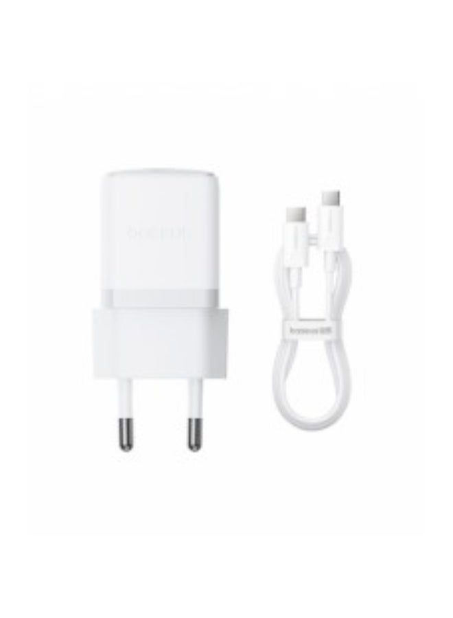 بيسوس Baseus Palm Fast Charger 1C 30W Network Adapter + Type-C to Type-C Cable P10111605213-01 White WHITE - Image 2