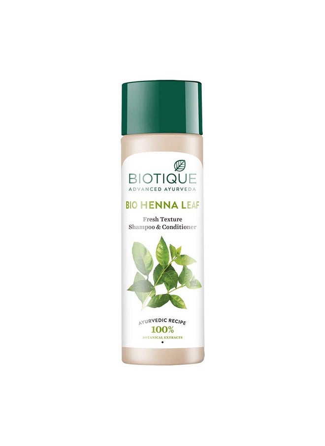 Biotique Biotique Bio Henna Leaf Fresh Texture Shampoo & Conditioner 120ml /4.05 Oz. I Increase Gloss, Hydration, Shine I For Rich Dark Tones Hair - All Hair Types 