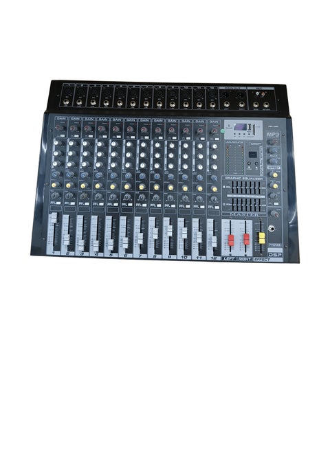 PMX1208D Professional DJ Audio Mixer 12 Channel with 99 DSP Effects,7-band EQ, Independent 48V Phantom Power & Mute Button, MP3, Bluetooth Function, USB Interface Recording For Studio & Stage