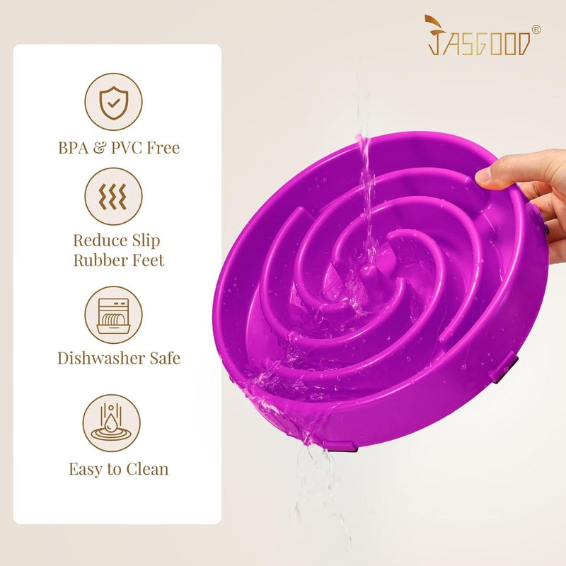 JASGOOD Slow Feeder Dogs Bowl for Large Medium Dogs,Anti-Gulping Pet Slower Food Feeding Bowls Stop Bloat,Preventing Choking - Image 5