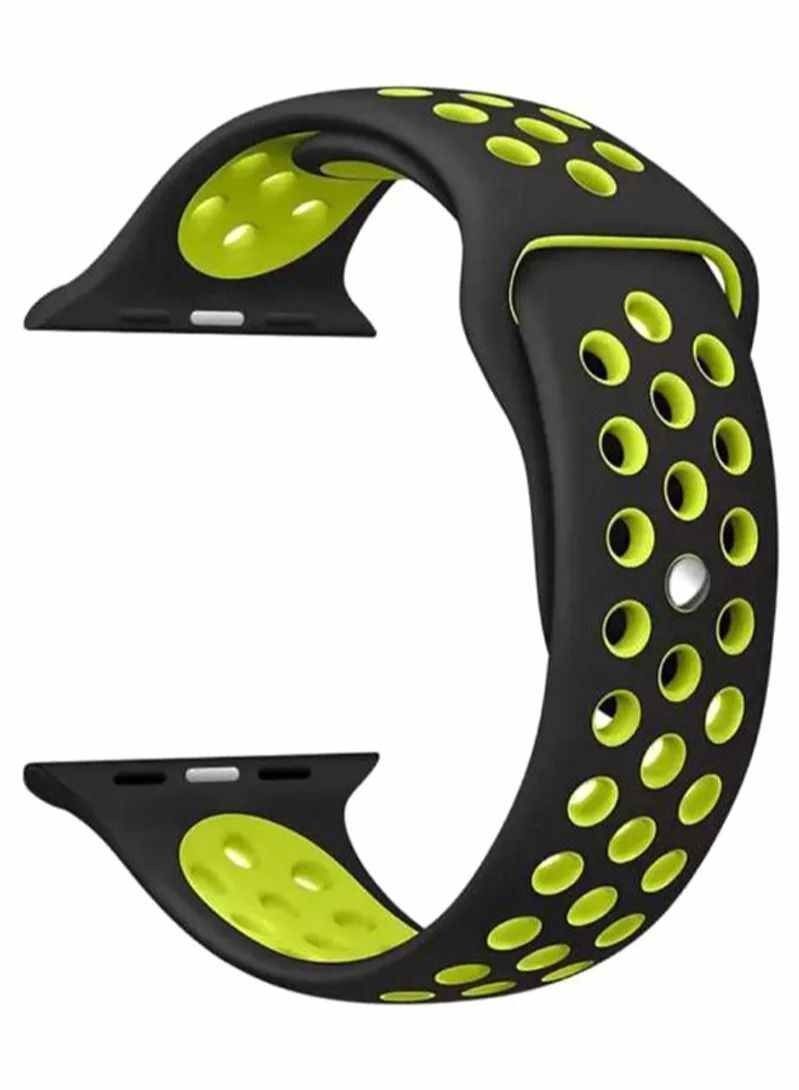 Apple Watch Strap, Nike Apple Watch band for Apple Watch Series 5/6/7 42/44/45mm Black Green - Image 2