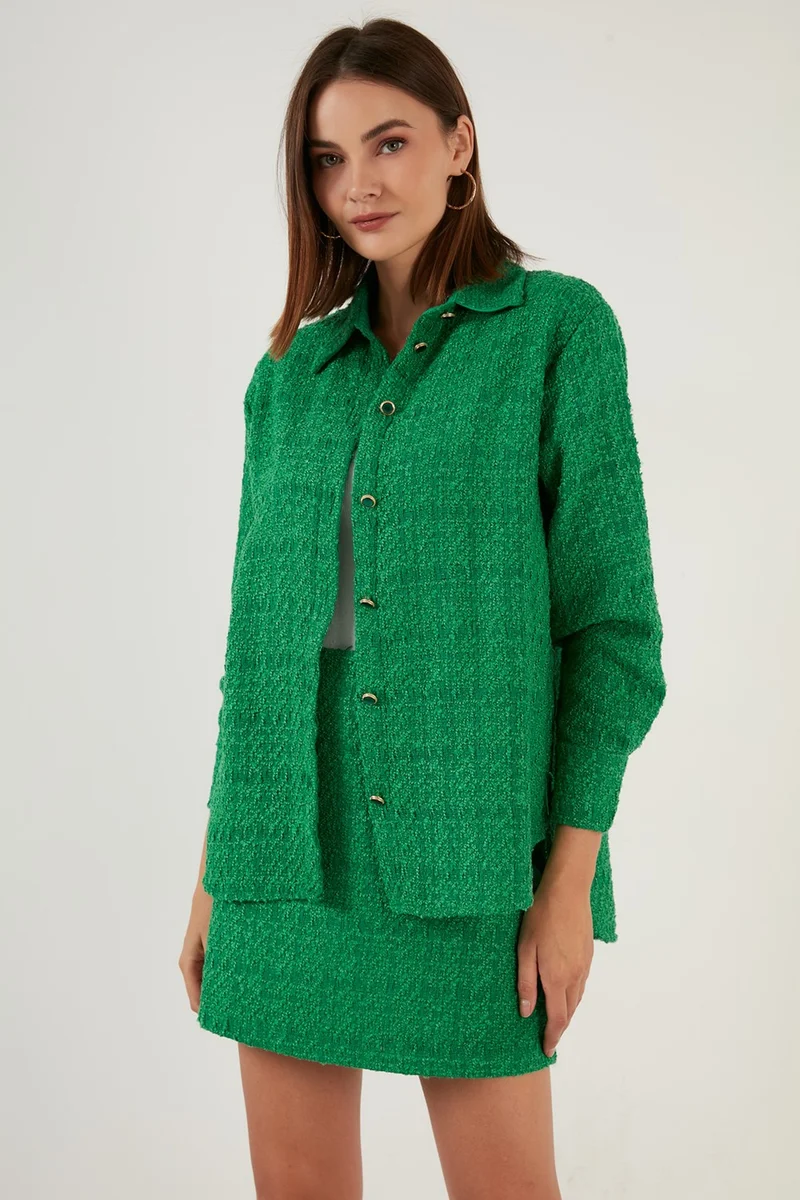 Lela Cotton Oversize Tweed Shirt Women's Shirt 42190503