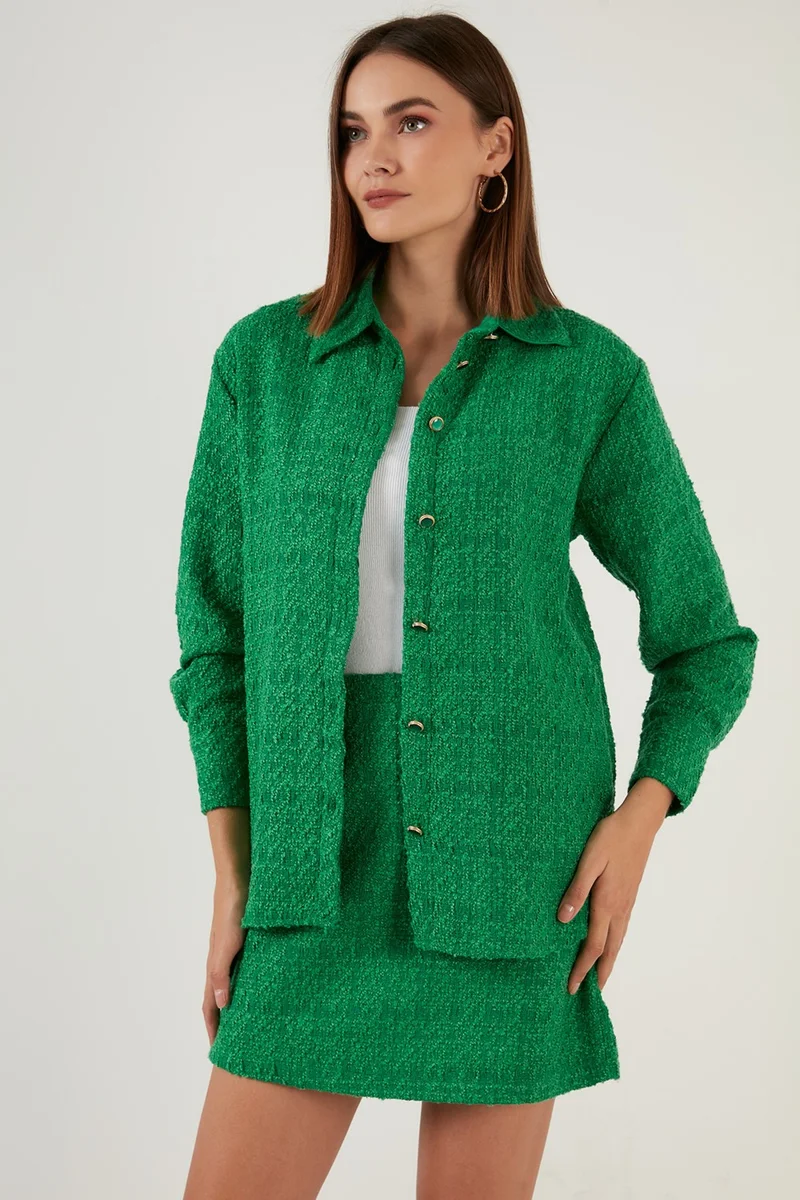 Lela Cotton Oversize Tweed Shirt Women's Shirt 42190503