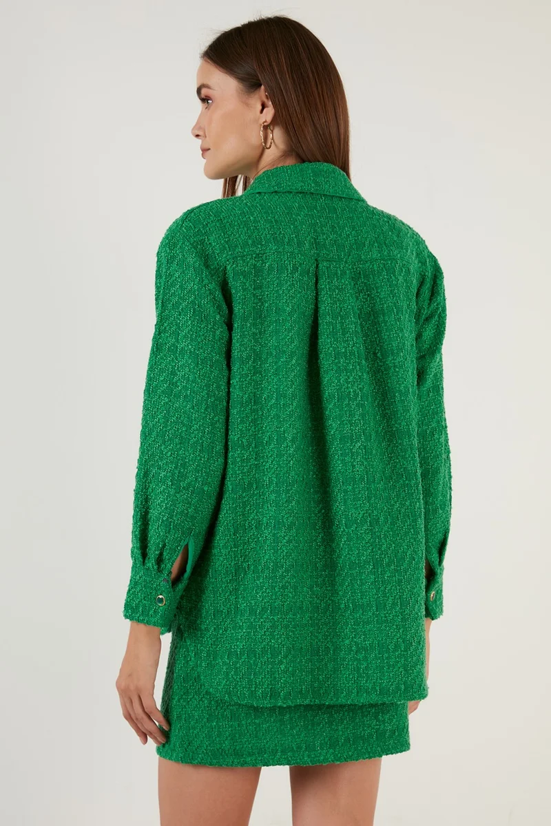 Lela Cotton Oversize Tweed Shirt Women's Shirt 42190503