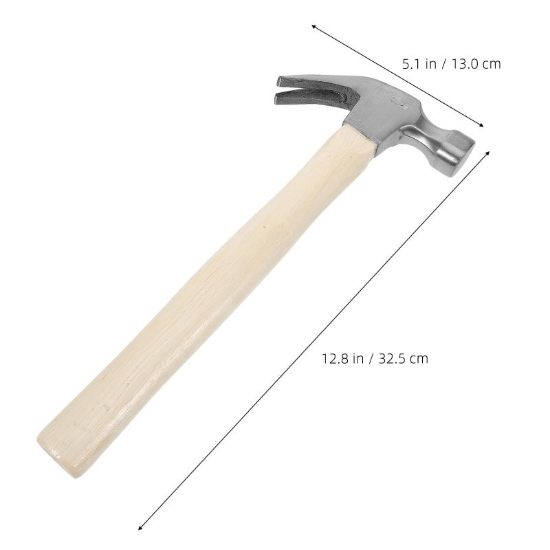 Medium Size Carpenter Claw Hammer with Non Slip Wood Handle and Steel Head for Construction DIY - Image 3