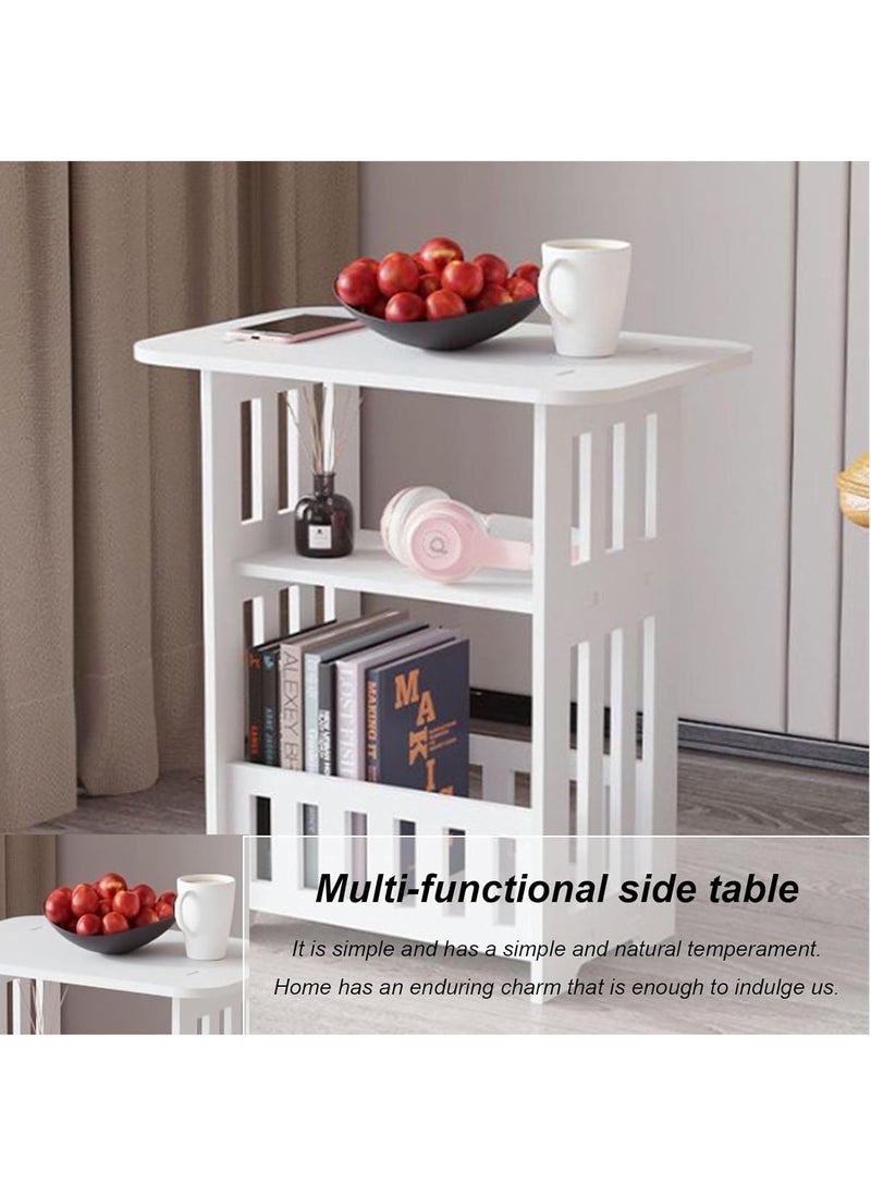 Hihonor Night Stand, Side Table 3-Tier Wooden End Table 12.6x8.7x15.8in Rectangular Night Stand Modern Minimalist Side Tables for Bedside Living Room Bathroom, Bed Side Table  - Image 5