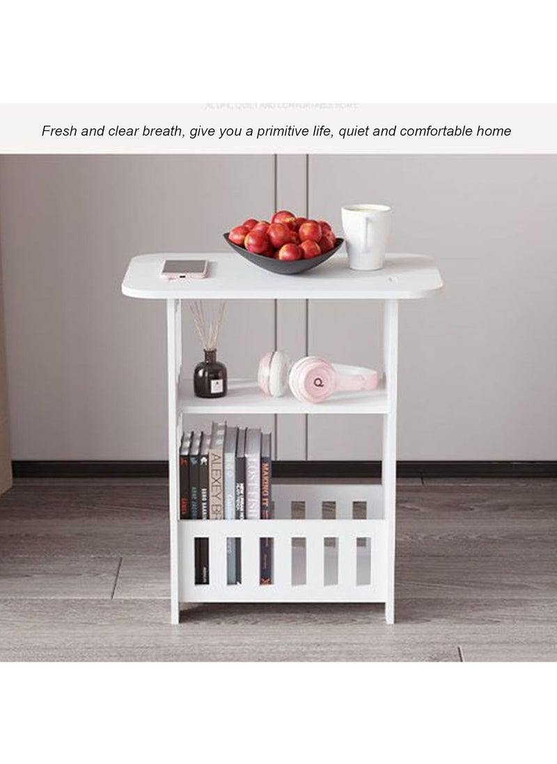 Hihonor - Night Stand, Side Table 3-Tier Wooden End Table 12.6x8.7x15.8in Rectangular Night Stand Modern Minimalist Side Tables for Bedside Living Room Bathroom, Bed Side Table - Image 1
