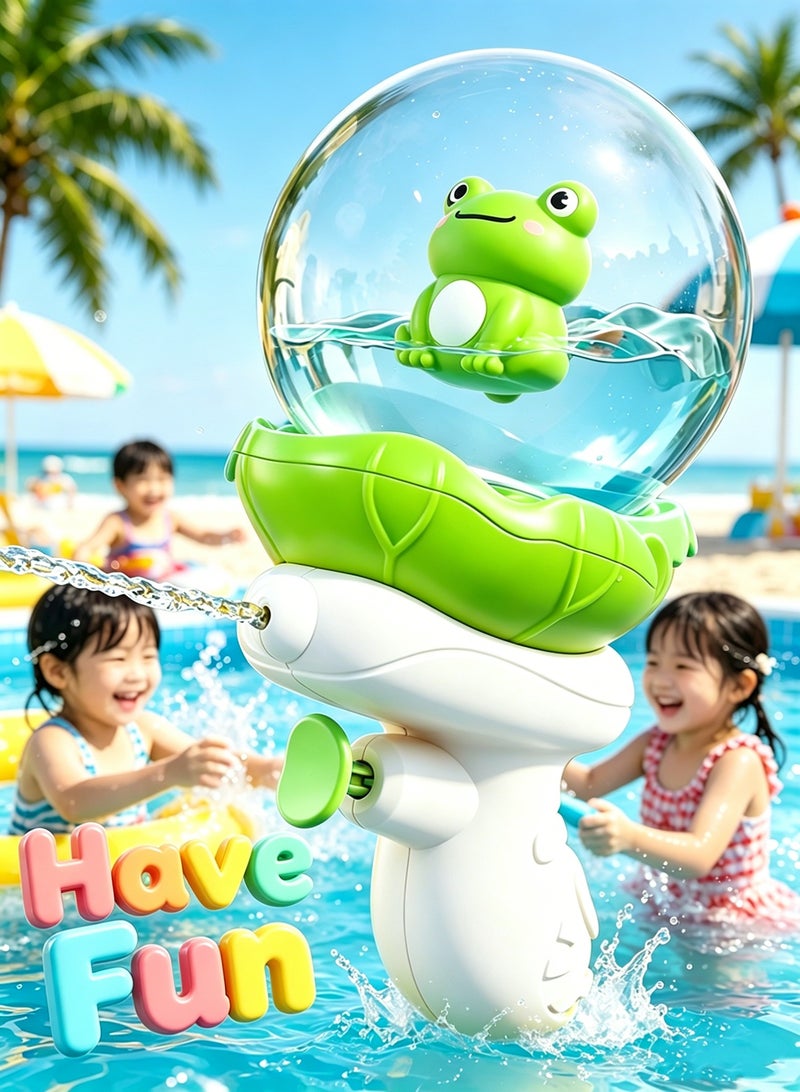 Kids Frog Water Gun Toy with LED Light, Cute Cartoon Water Blaster, 250ml High Capacity & 8 m Long Range, Toddler Squirt Gun for Summer Outdoor Pool Beach Backyard - Image 1